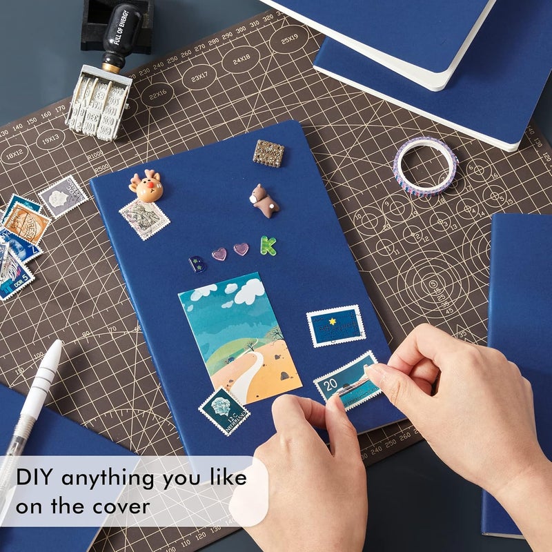 Feela 8 Pack Soft Cover Journal Bulk, Notebooks College Ruled for Work, Lined Travel Journal for Women Men, Note Taking Notebook School Supplies Business Writing, 8.2” x 5.5”, A5, Navy - Image 4